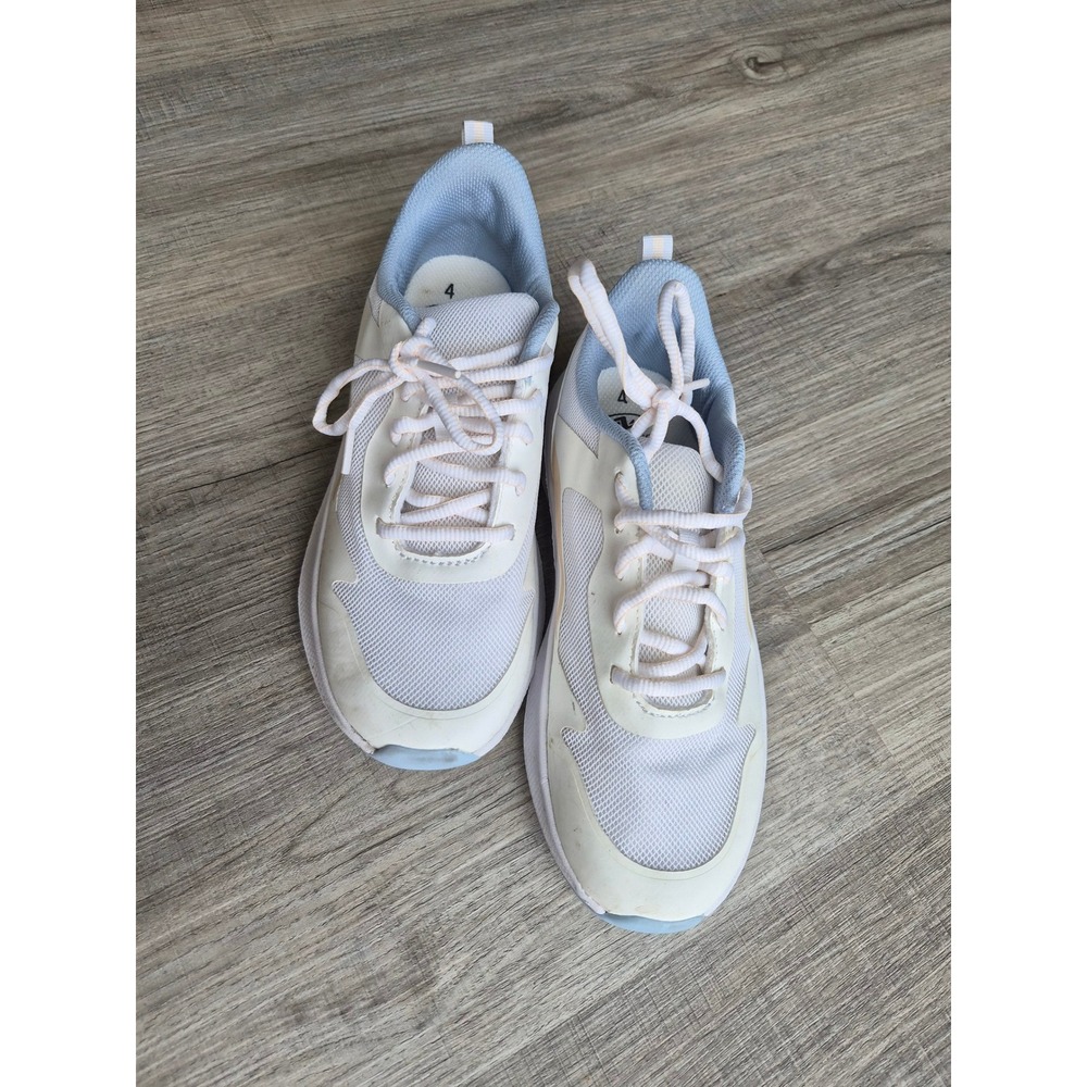 Athletic Works Womens Memory Foam Sneakers White Blue GGAW43CA022L Size 4